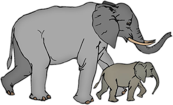 free mom and baby elephant clipart - photo #49