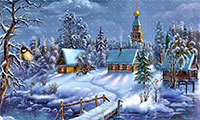 Christmas winter scene with snow