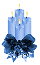 animated candles with bells and ribbons
