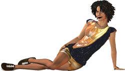 woman leaning left transparent